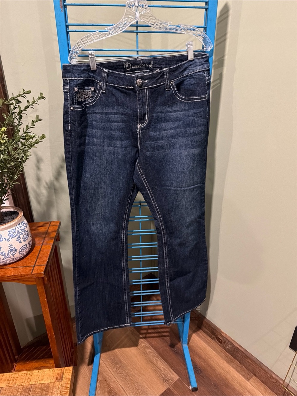 new directions Dark Blue Women’s Boot Cut Jeans